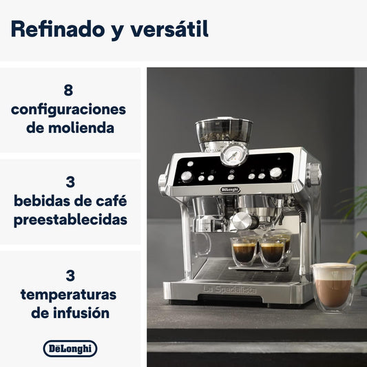 De'Longhi LA SPECIALISTA Bean To Cup Fully Automatic Coffee Machine With Built In Grinder, Americano, Cappuccino, Latte, Macchiato & Espresso Maker For Home & Office EC9355.M (Renewed)